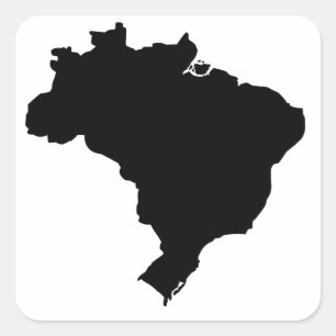 Karta i Brasilien Fyrkantigt Klistermärke