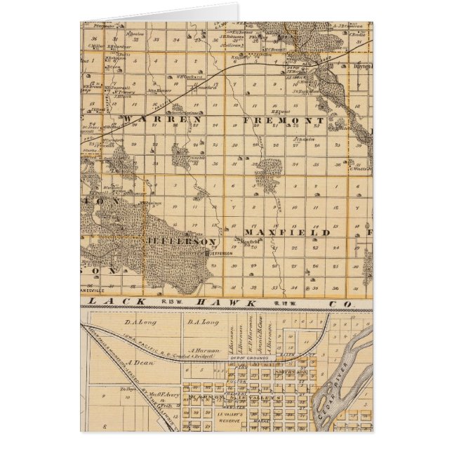 Karta i Bremer County Hälsningskort (Framsidan)