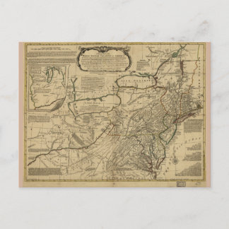 Karta i British Colonies in America (1771) Vykort