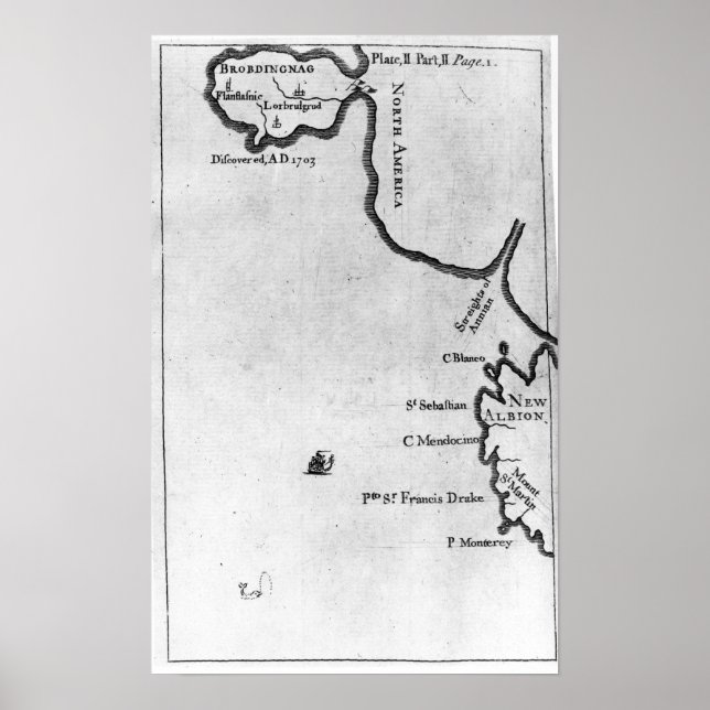 Karta i Brobdingnag Poster (Framsidan)