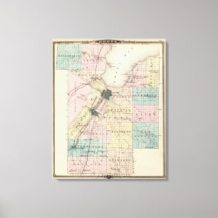 Karta i Brown County, delstaten Wisconsin Canvastryck