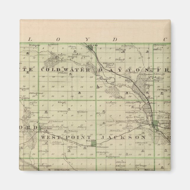Karta i Butler County, Iowa Magnet (Framsidan)