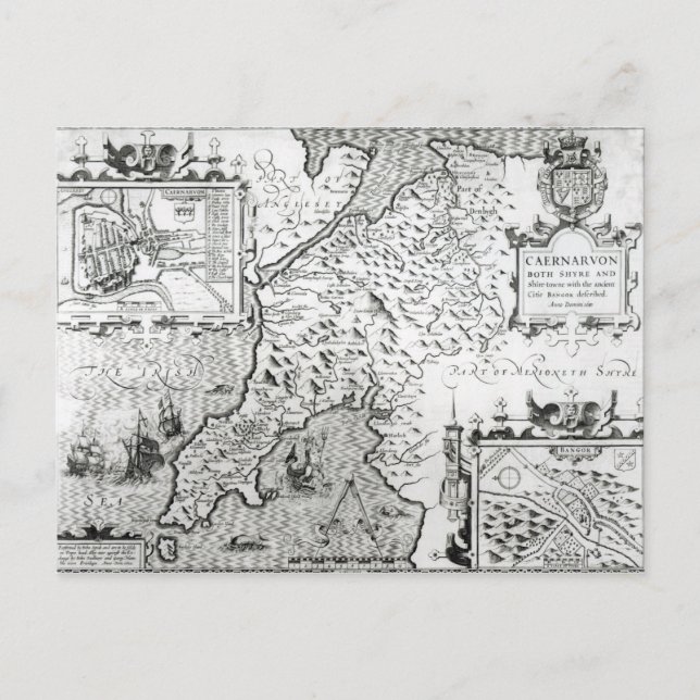 Karta i Caernarvon, 1616 Vykort (Framsida)