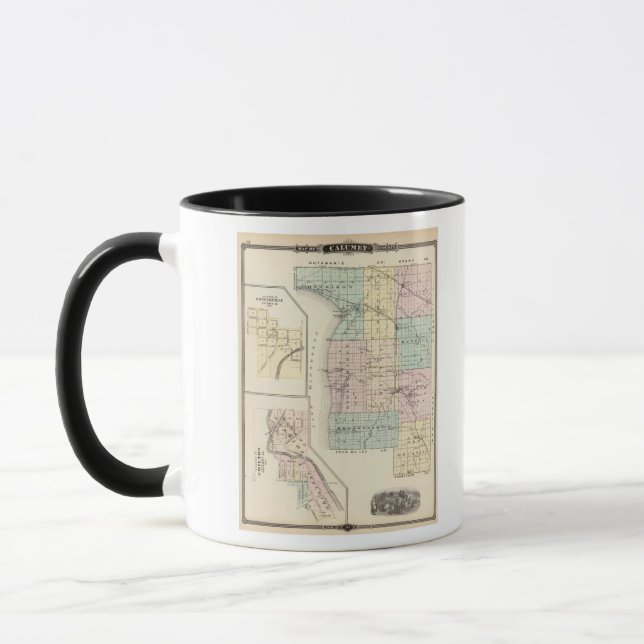 Karta i Calumet County, delstaten Wisconsin Mugg (Vänster)
