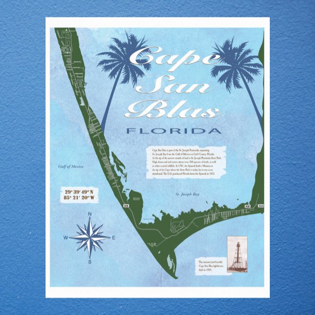 Karta i Cape San Blas Florida Poster (Skapare uppladdad)