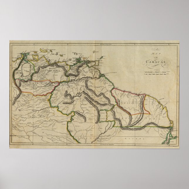 Karta i Caracas Poster (Framsidan)
