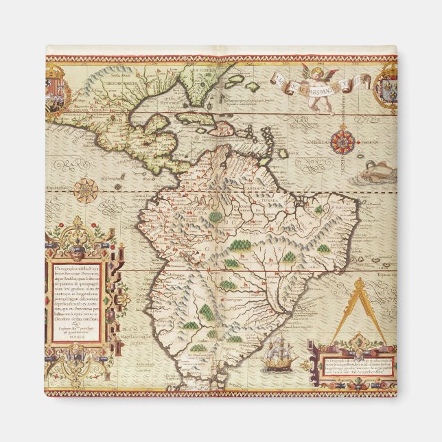 Karta i Central- och Sydamerika Magnet (Framsidan)