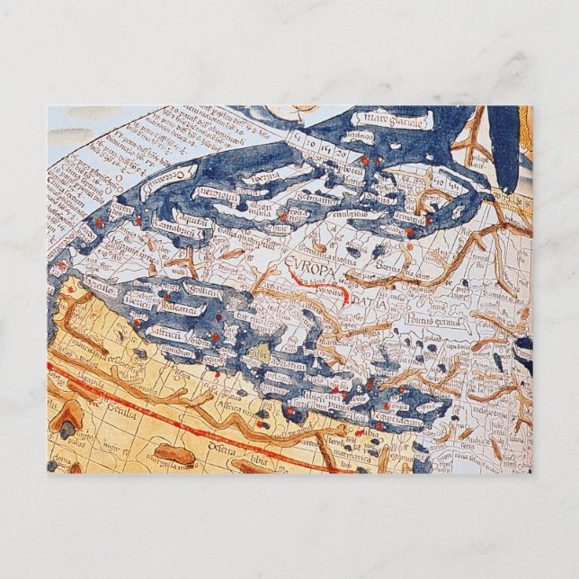 Karta i Centraleuropa, 1486 Vykort (Framsida)