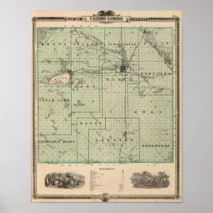 Karta i Cerro Gordo County, Iowa Poster