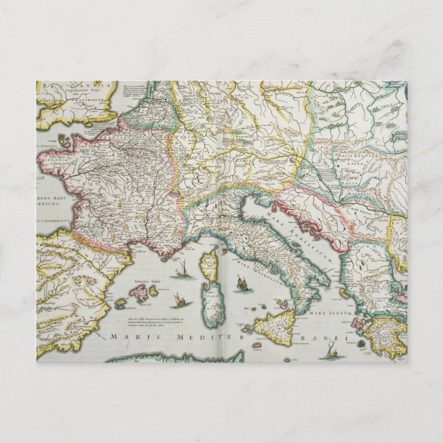 Karta i Charlemagnes rike Vykort (Framsida)