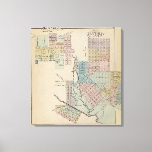 Karta i Chatfield, Karta Kaledonien, Minn Canvastryck (Framsida)