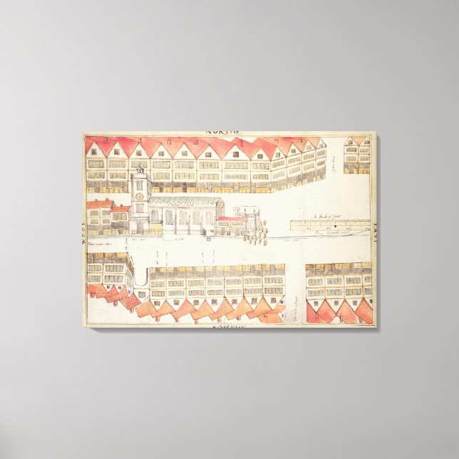 Karta i Cheapside, London, 1585 Canvastryck (Framsida)