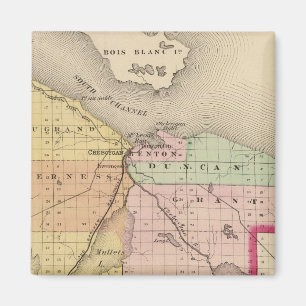 Karta i Cheboygan County, Michigan Magnet