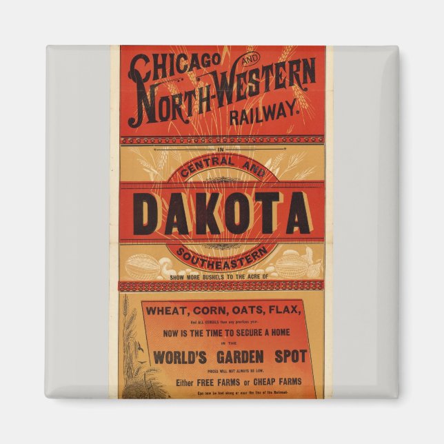 Karta i Chicago och Linjer i nordvästra järnvägen Magnet (Framsidan)