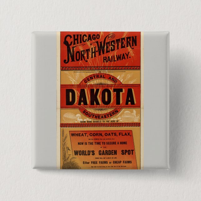 Karta i Chicago och Northwest Railway Linjer Knapp (Framsida)