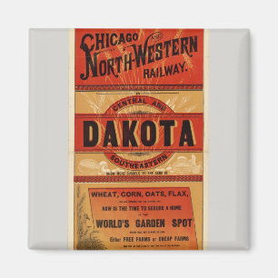 Karta i Chicago och Northwest Railway Linjer Magnet