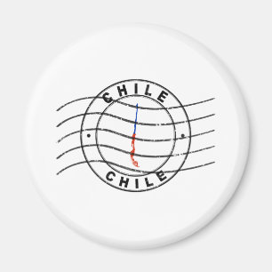 Karta i Chile, postpass Frimärke, Frimärke Magnet