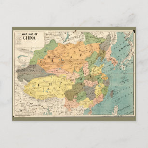 Karta i China (1900) Vykort