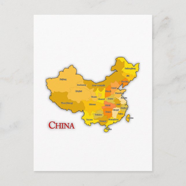 Karta i china patriotisk vykort (Framsida)