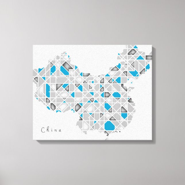 KARTA i CHINAN | Crystal Diamond Stil Artwork Canvastryck (Framsida)