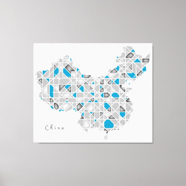 KARTA i CHINAN | Crystal Diamond Stil Artwork Canvastryck (Framsida)