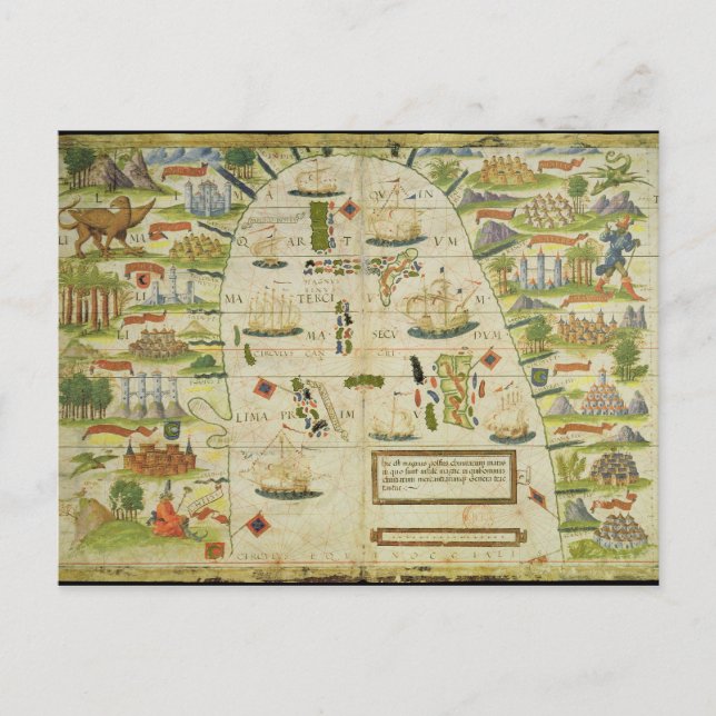 Karta i Chinans hav, fax till Miller Atlas Vykort (Framsida)