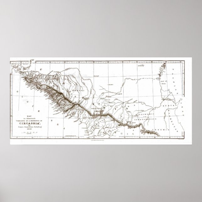 karta i CIRCASSIA1840 Poster (Framsidan)