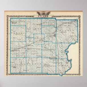 Karta i Clark County Poster