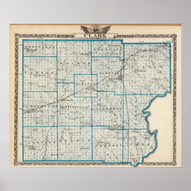 Karta i Clark County Poster (Framsidan)