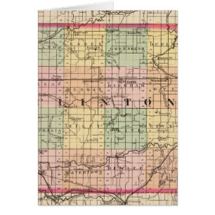 Karta i Clinton County, Michigan Hälsningskort