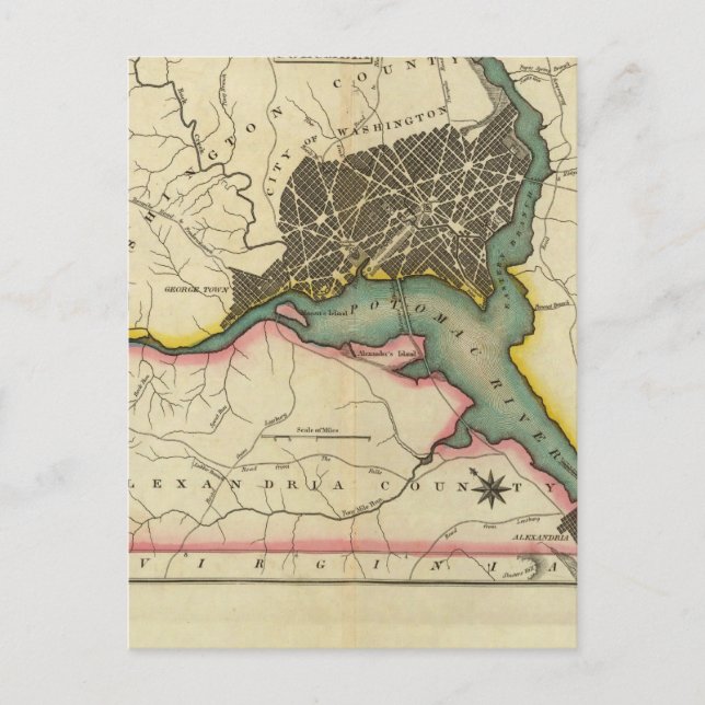 Karta i Colombia-distriktet Vykort (Framsida)