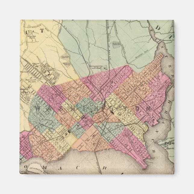 Karta i Colombia-distriktet, Washington Magnet (Framsidan)