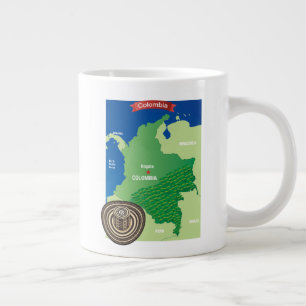 Karta i Colombia Jumbo Mugg