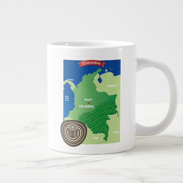Karta i Colombia Jumbo Mugg (Höger)