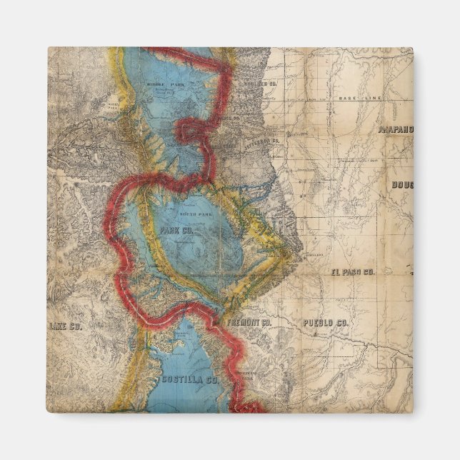 Karta i Colorado Territory Magnet (Framsidan)