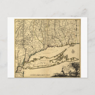 Karta i Connecticut och angränsande delar (1780) Vykort
