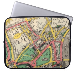 Karta i Coronation Route, London, England Laptop Fodral