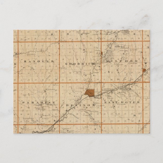 Karta i Crawford County, delstaten Iowa Vykort (Framsida)