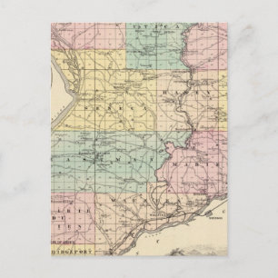Karta i Crawford County, delstaten Wisconsin Vykort