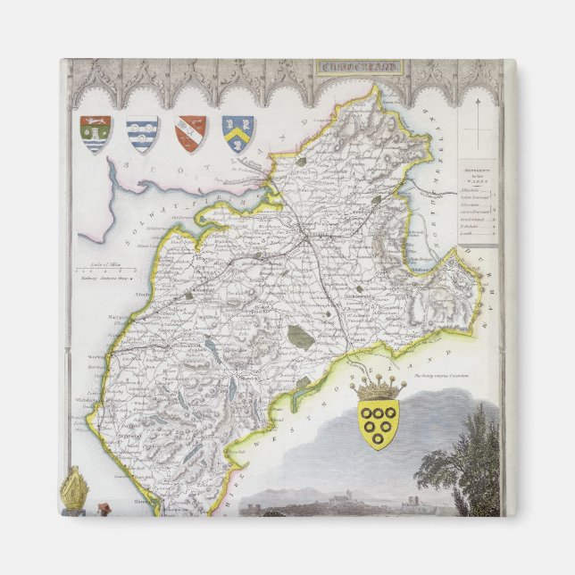 Karta i Cumberland, från Moules engelska Magnet (Framsidan)