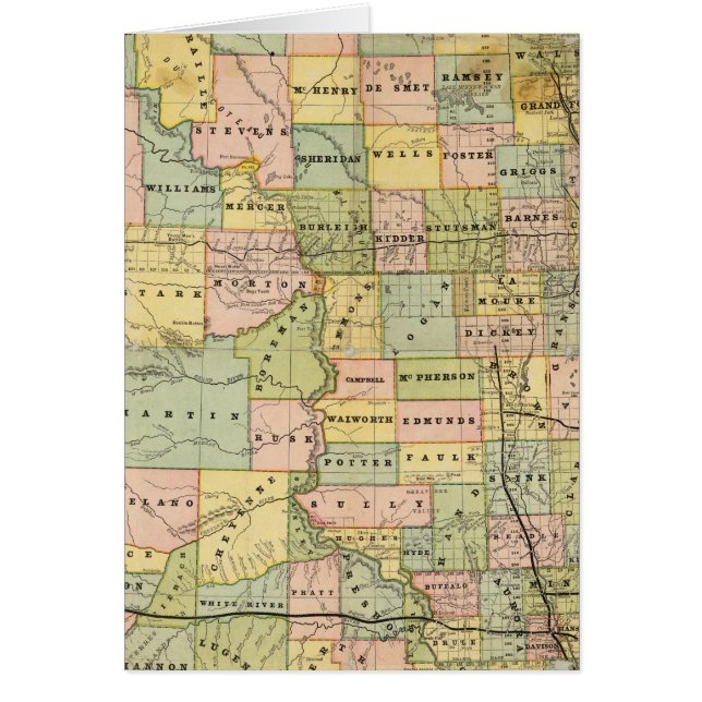 Karta i Dakota Hälsningskort (Framsidan)