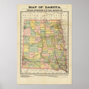 Karta i Dakota Poster