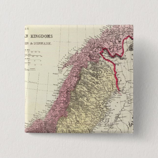 Karta i de skandinaviska kungen knapp (Framsida)