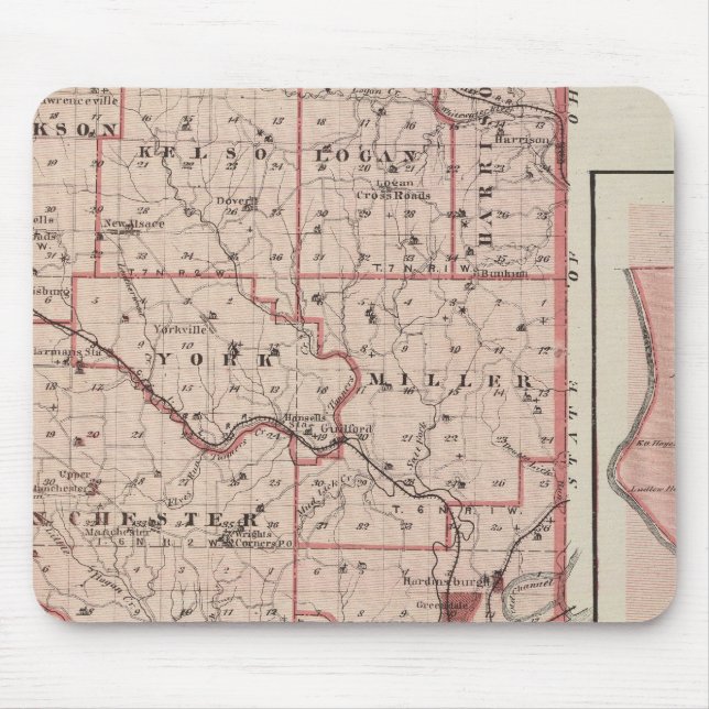 Karta i Dearborn County med Greendale Musmatta (Framsidan)
