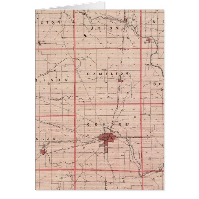 Karta i Delaware County Hälsningskort (Framsidan)