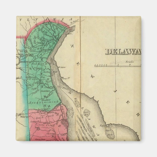 Karta i Delaware Magnet (Framsidan)