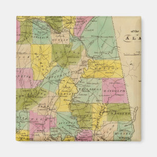 Karta i delstaten Alabama Magnet