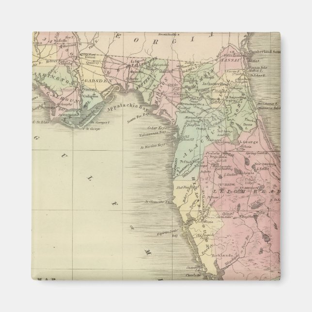 Karta i delstaten Florida Magnet (Framsidan)