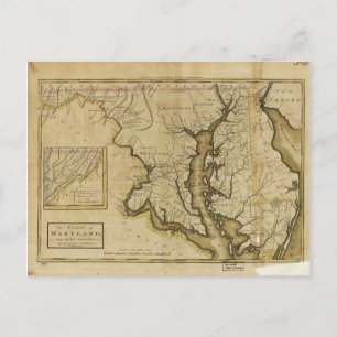 Karta i delstaten Maryland (1795) Vykort