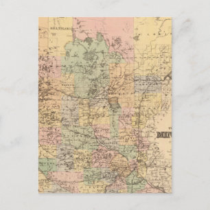 Karta i delstaten Minnesota, 1874 Vykort